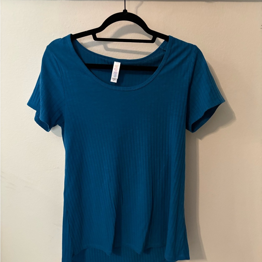 LuLaRoe Fitted Blue Short Sleeve Tee